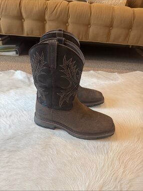 Ariat Brown Leather Western Work Boots